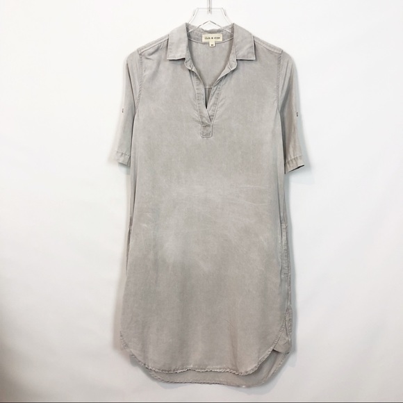 Cloth & Stone Gray Tencel Shirt Dress XS - Picture 6 of 6